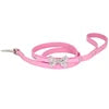 Luxury Small PU Leather Dog Collar Silver Rhinestone Bow Knot Soft Solid Animal Pattern ABS Cotton Free Cat Friendly Pet Leash