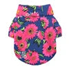 Modern Hawaii Style Floral Printed Cotton Polyester Dog Vest for Summer Spring and Fall Seasons