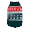 Christmas Fair Isle Pattern Eco-Friendly Acrylic Dog Sweater Pink Turtleneck Pullover Geometric Print Warm Winter Clothes for