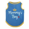 European American Style Summer XS Polyester Dog Vest High Elastic 'Free Kisses' and 'Love Mom Dad' Printed Stripe Pet Clothes