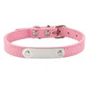 Wholesale Custom Dog Collars XL-XXL Size Solid Pattern PU Leather Stainless Steel Name Tag Personalized Engraving Pure Black