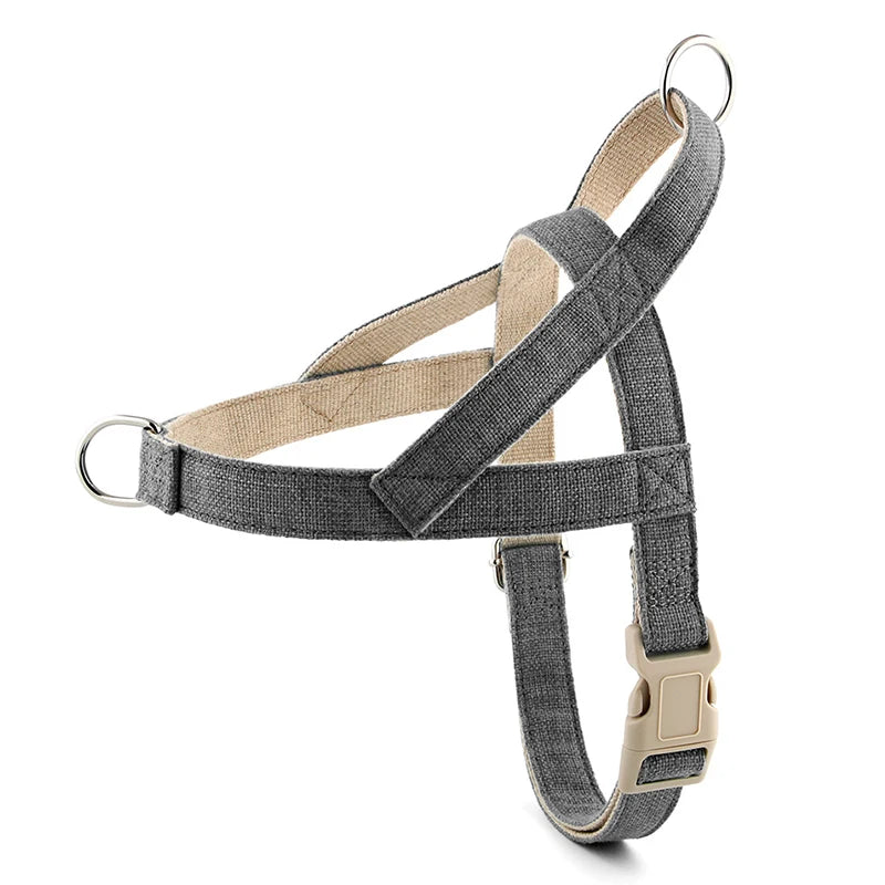 High Quality Oxford Dog Vest for Medium Large Dogs Fashionable Solid Color Durable Linen Harness Breathable Pet Harnesses