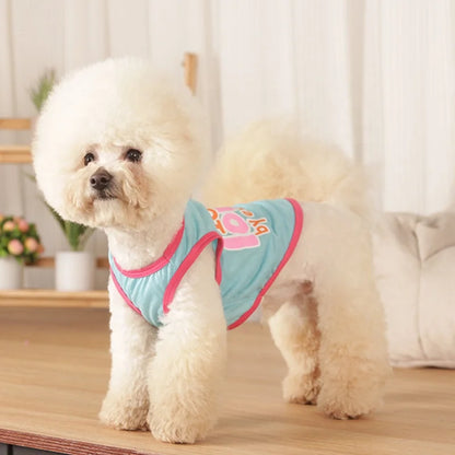 Funny Printing "100% Loved by Everyone" Dog Vest T-Shirts Ice Cream Color for Summer Winter Spring Camps Pet Cute Tank