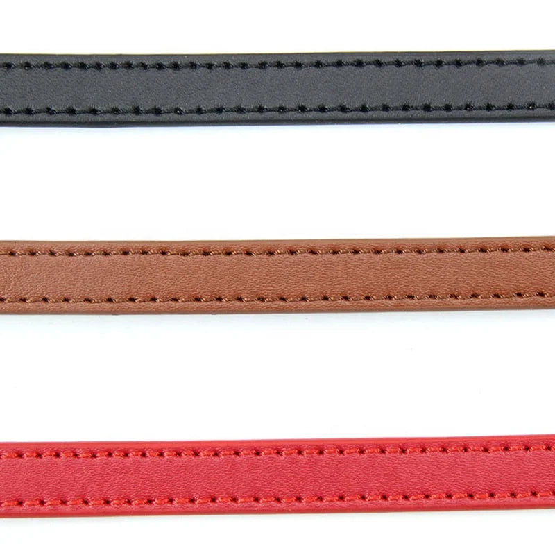 Adjustable Genuine Leather Cat and Dog Collars with Small Bell High Quality in Solid Color 6 Sizes Available
