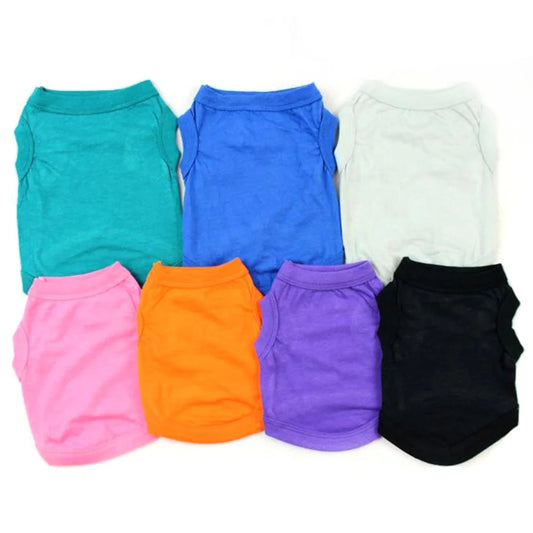 Wholesale 100% Cotton Dog T-Shirts Comfortable Summer Plain Apparel Classic Style Solid Spring Season-XS S M L XL XXL Available