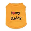 Wholesale Cute I Love Daddy Mommy Printed Cotton Dog T Shirts Tank Tops in XS S XL Sizes for Spring Summer Autumn Seasons
