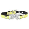 Luxury Rhinestone Bone Charm PU Leather Adjustable Soft Dog & Cat Collar Buckle Closure Multiple Colors All Seasons