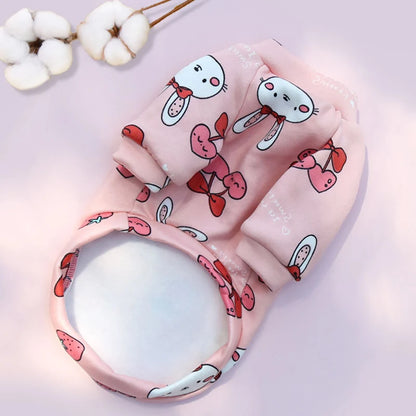 Super Cute Polyester Pet Apparel Fleece Lined Sweatshirt Dino Strawberry Bear Patterns Warm Dog Cat Clothing for Winter Spring