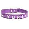 Wholesale Custom Waterproof Dog Collar Solid Color PU Leather Rhinestone Name Letters DIY Personalized Pet Collar Small