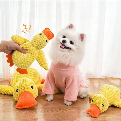 Cheap Fun Cartoon Squeaky Duck Dog Chew Toy Soft 3 Size Plush Pet Toy with Crepe Paper Bite-Resistant Feature for Big Gogs