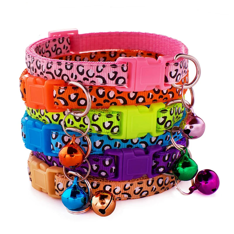Wholesale Fashion Soft Classic Dog Collar Colorful Nylon Pet Necklace Bell Adjustable Plastic Buckle Comfortable Small Dogs Cats