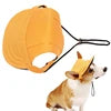 Pet Baseball Cap Adjustable Chin Strap Open Ear Design Dog Cat Sun Visor Hat Solid Pattern Breathable Eco-Friendly Mesh