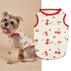 Cute Cartoon Cherry Print Dog Vest Popular Polyester Spring/Summer Breathable Soft Sleeveless Shirt Small Dogs Yorkie Poodle