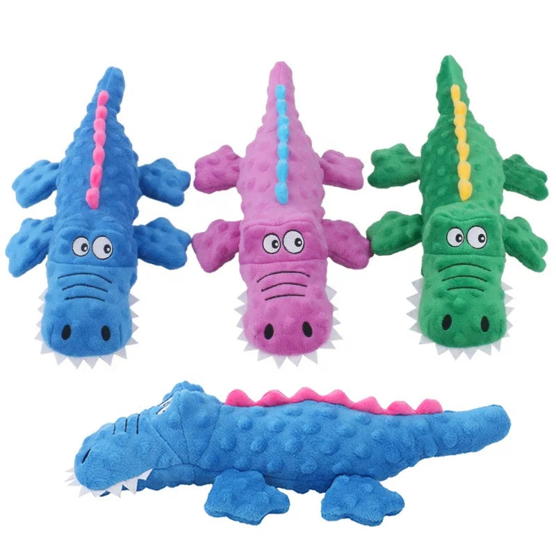 Wholesale Squeaky Plush Crocodile Dog Chew Toy Soft Stuffed Animal for Cats Dogs Cute Cartoon Style Durable for Teething Puppies