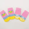 Cute Cartoon Duck Paw Anti-Slip Rubber Dog Socks Fashion Style Waterproof Pet Sock Shoes with Grip Knitted Animal Pattern