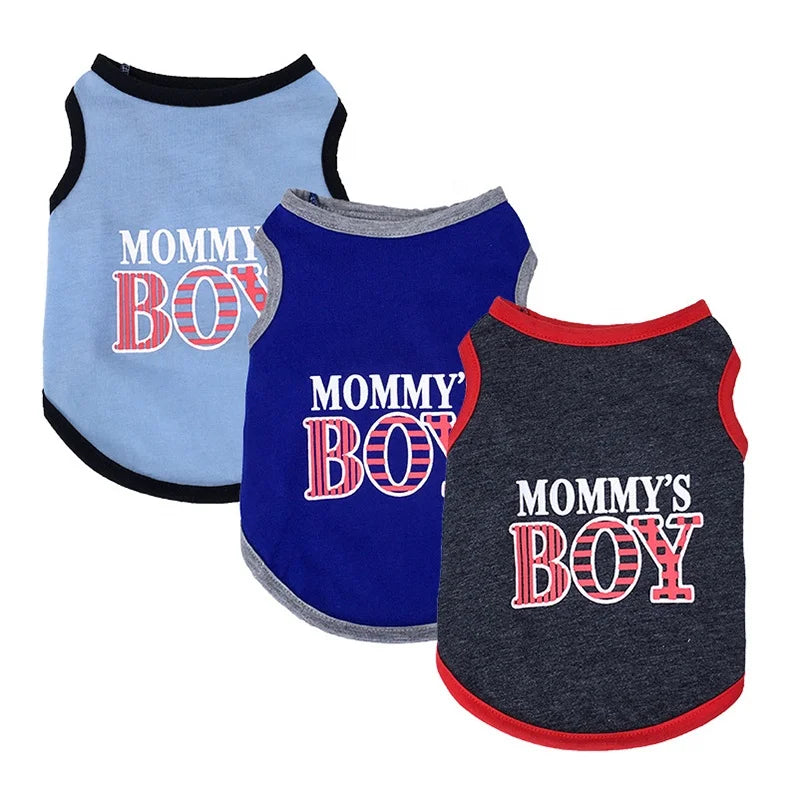 MOOMY'S BOY Custom Printing Pet Clothes Sport Style Cotton Dog Vest for Spring X Sizes Available Sublimation Summer Fall Apparel