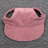 Solid Canvas Pet Sun Hat with Ear Holes-Adjustable Baseball Cap for Dogs & Cats Summer UV Protection Hair Accessories