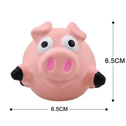 Eco-Friendly Cartoon Cute Pig Shaped Latex Waterproof Dog Chew Toy with Squeaker