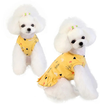 Cute Animal Printing Cotton Pet Coats Leisure Style for Small Dogs Autumn Spring Summer Sizes XXL XL