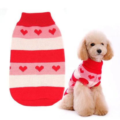 Cute Striped Acrylic Eco-Friendly Dog & Cat Sweater Soft Warm Breathable Winter Coat for Small/Medium Pets