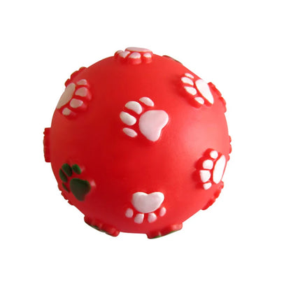 Eco-Friendly Durable Vinyl Rubber Paws Cartoon Style Dog Toy Balls Pet Interactive & Movement Chew Toys with BB Squeaker