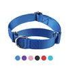 Wholesale Luxury Style Solid Nylon Pet Collars Adjustable Big Dog D-Ring Collar Cheap Pet Accessories for Training Classic Alloy