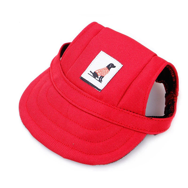 Pet Baseball Cap Adjustable Chin Strap Open Ear Design Dog Cat Sun Visor Hat Solid Pattern Breathable Eco-Friendly Mesh