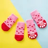Cute Cartoon Duck Paw Anti-Slip Rubber Dog Socks Fashion Style Waterproof Pet Sock Shoes with Grip Knitted Animal Pattern