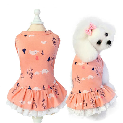 Cute Animal Printing Cotton Pet Coats Leisure Style for Small Dogs Autumn Spring Summer Sizes XXL XL