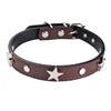 Luxury High Quality PU Dog Collar with Elegant Metal Buckle 3D Star Decoration Solid Pattern Elegant Style