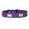 PU Leather Dog Collar Bone Studs Durable Adjustable Quick Release Buckle Collar for Dogs Fashionable Colorful Design 14