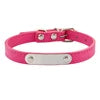 Wholesale Custom Dog Collars XL-XXL Size Solid Pattern PU Leather Stainless Steel Name Tag Personalized Engraving Pure Black