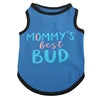 European American Style Summer XS Polyester Dog Vest High Elastic 'Free Kisses' and 'Love Mom Dad' Printed Stripe Pet Clothes