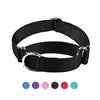 Wholesale Luxury Style Solid Nylon Pet Collars Adjustable Big Dog D-Ring Collar Cheap Pet Accessories for Training Classic Alloy
