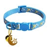 Colorful Shining Star Moon Pet Nylon Collar Soft Adjustable Small Bell Print Buckle Closure for Cats Dogs Pets Accessories
