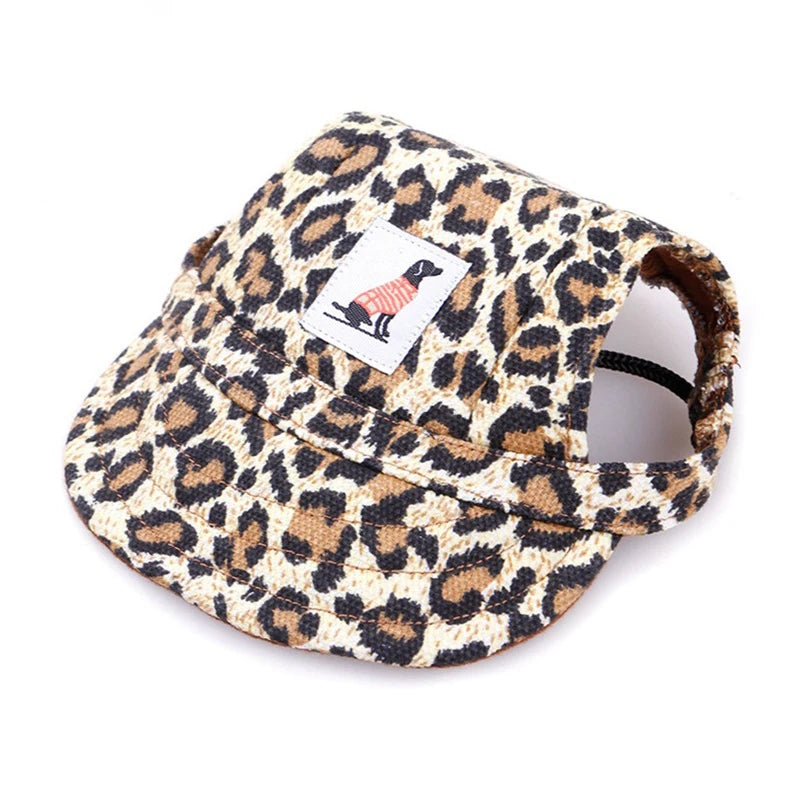 Pet Baseball Cap Adjustable Chin Strap Open Ear Design Dog Cat Sun Visor Hat Solid Pattern Breathable Eco-Friendly Mesh