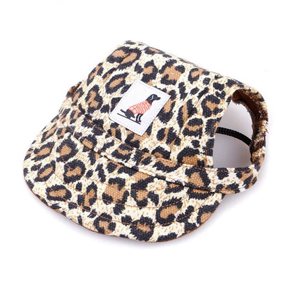 Pet Baseball Cap Adjustable Chin Strap Open Ear Design Dog Cat Sun Visor Hat Solid Pattern Breathable Eco-Friendly Mesh