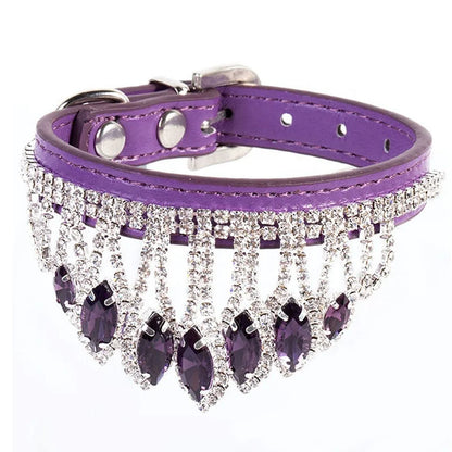 Luxury Blingbling XS Size Solid Pattern Cat Dog Collars Elegant Rhinestone Sparkling Jewel Beaded Charms for Spring Summer