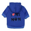 Pet Hoodie for Dogs-'I Love My Mom' Printed Fleece Sweatshirt XS Size Winter Warmth Small Breeds Teddy Poodle 11 Colors