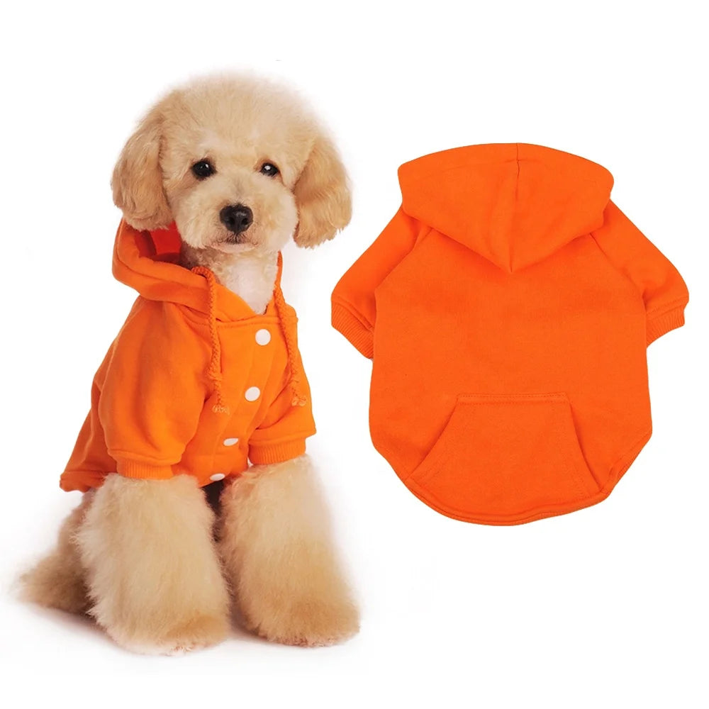 High Quality Eco-Friendly Fleece Cotton Dog Hoodie Classic Cute Pocket Solid Plain for Winter Spring Halloween Available Small