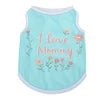 European American Style Summer XS Polyester Dog Vest High Elastic 'Free Kisses' and 'Love Mom Dad' Printed Stripe Pet Clothes