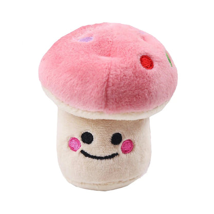 Cute Durable Plush Dog Toy Small Pets' Chew Toy in the Form of a Mushroom