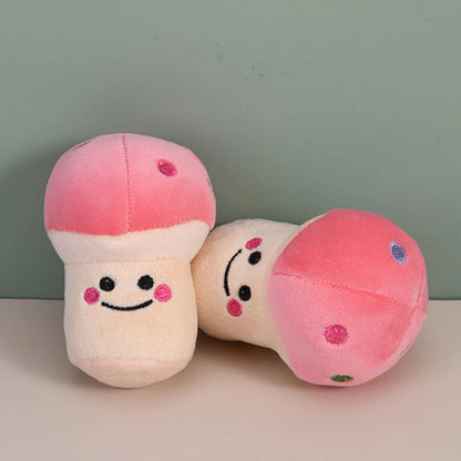 Cute Durable Plush Dog Toy Small Pets' Chew Toy in the Form of a Mushroom