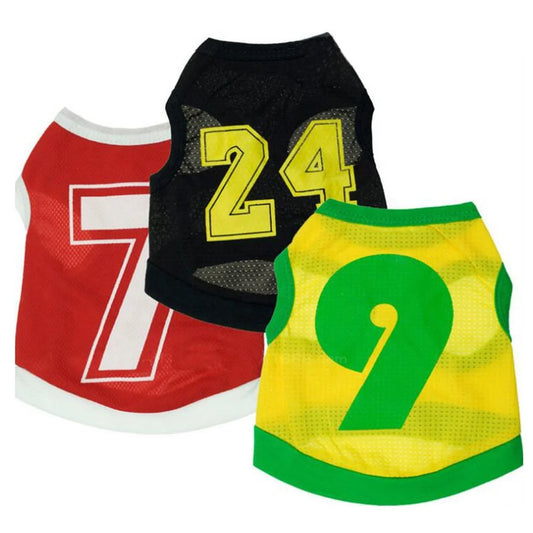 Fashion Designer's Eco-Friendly Polyester Pet Football Vest Spring/Summer Wagtail Dogs Sport Print Soccer Basketball Clothing