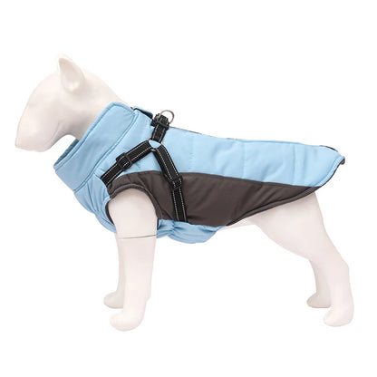 Wholesale Dog Winter Leisure Jacket Warm Quilted Fleece Polyester Coat Reflective Strips D-Ring Leash Waterproof for Outdoor Use