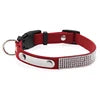 Modern Elegant Durable Sparkly Rhinestone Dog Collar ID Tag Adjustable Soft Microfiber Neckband D-Ring for Cats & Small Dogs