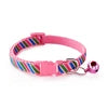 Hot Selling Reflective Diagonal Pattern Printed Pet Nylon Collar Soft Adjustable Small Bell Buckle Closure for Dogs & Cats