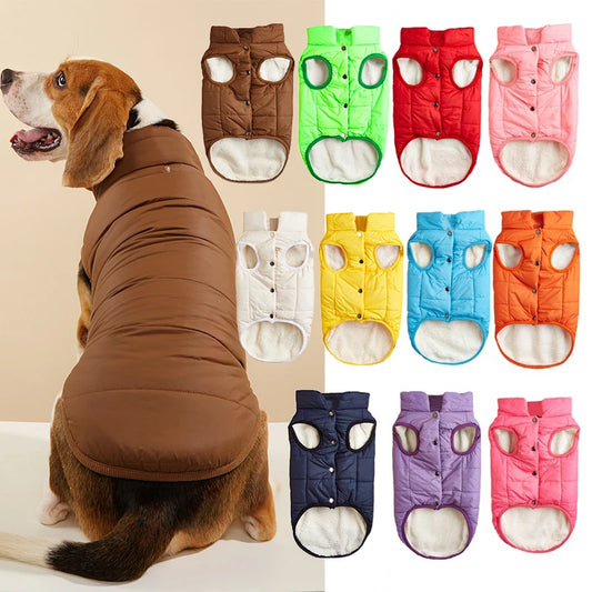 GorisPet Winter Dog Jacket for Small/Medium Dogs Solid Leisure Style Fleece Lined Waterproof Quilted Coat 11 Colors