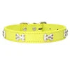 PU Leather Dog Collar Bone Studs Durable Adjustable Quick Release Buckle Collar for Dogs Fashionable Colorful Design 14