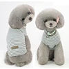 Comfortable Striped Dog Cat T-Shirt Polyester Cotton Blend Breathable Classic Design Spring/Summer/Fall 5 Colors Available Hand